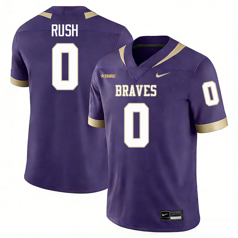 Alcorn State Braves #0 Jarvis Rush College Football Jerseys,Uniforms Stitched-Purple